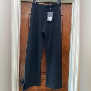 The Kooples Wool Cashmere BlackT rack Lounge Wide Leg Pants Fr Sz 3 US L NWT
